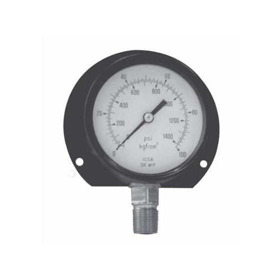 231/115/4  Caja aluminio negro  carátula 4.5"  conexión inf. bronce 1/4" NPT 0-56psi