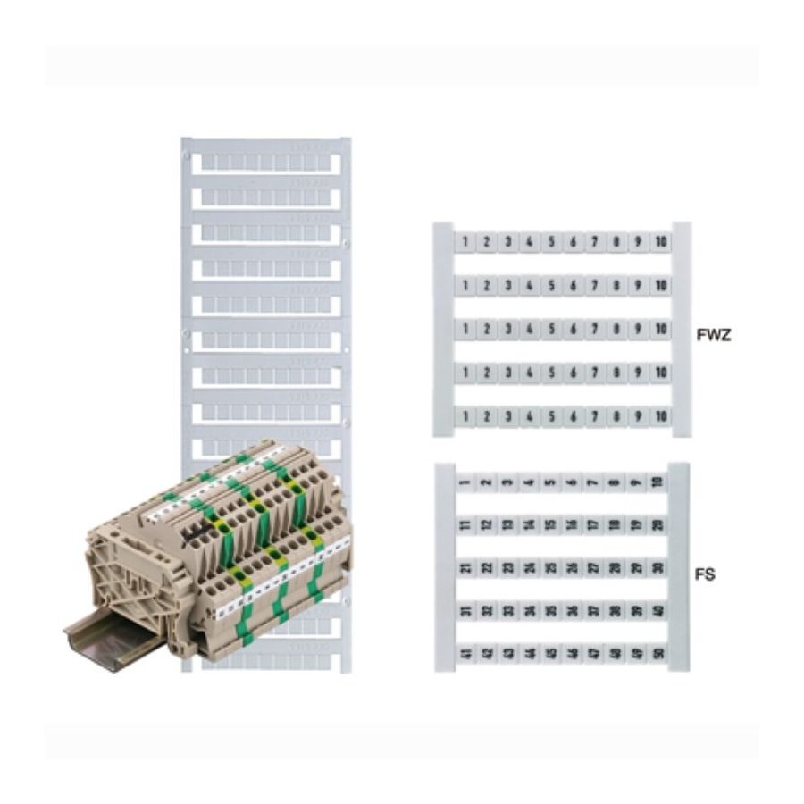 DEK 5 FWZ 42,44,46-60 Dekafix, Terminal marker, 5 x 5 mm, Paso en mm (P): 5.00 Weidmueller, blanco 236360000