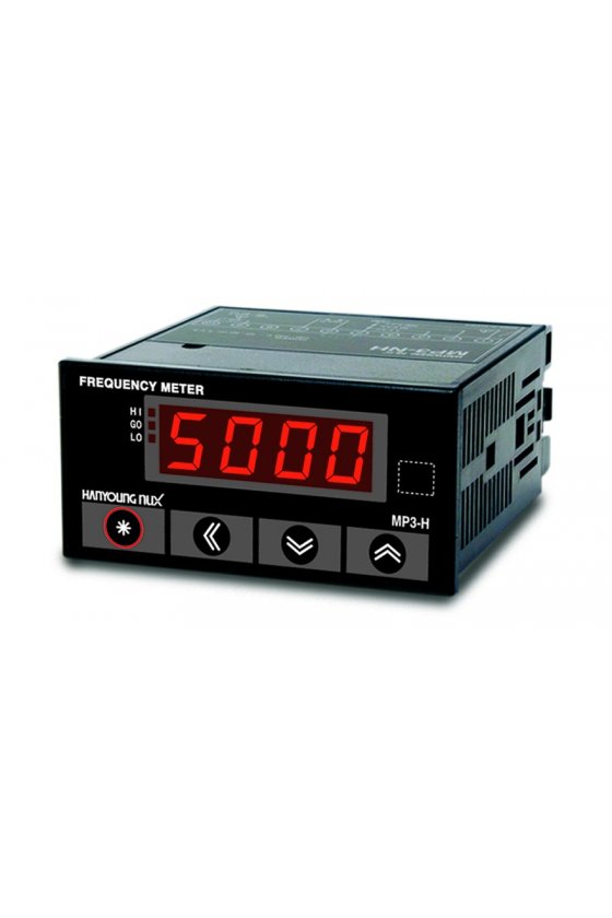 MP34AANA Amperímetro Indicador AC 4 dígitos 96x48mm rango 50mA, 500mA, 5amp alim. de 100-240vca