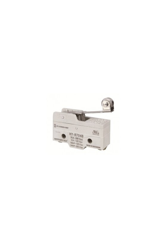 HYR704B Micro Switch básico con palanca media y rodillo 1NA+1NC 10amp 250vca