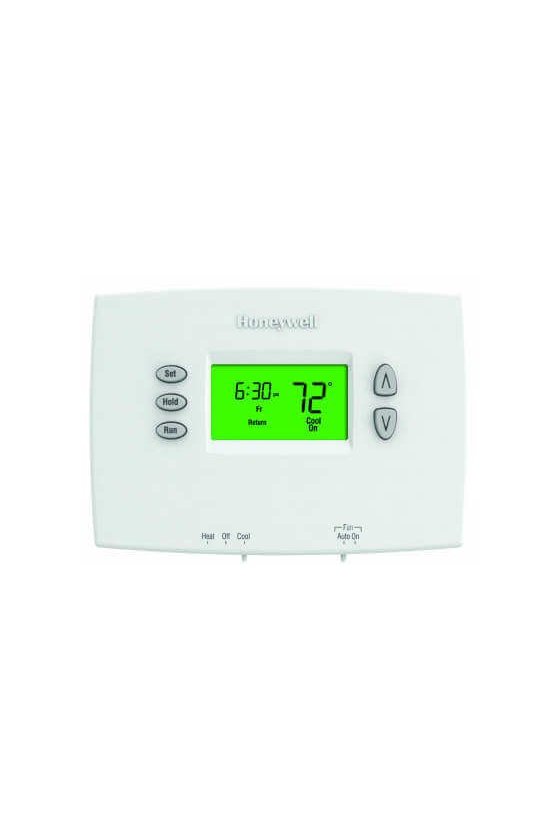 Honeywell - TH1110DH1003 - Termostato digital no programable Honeywell  TH1110DH1003 PRO 1000 de montaje horizontal; 1 calor/1 frío