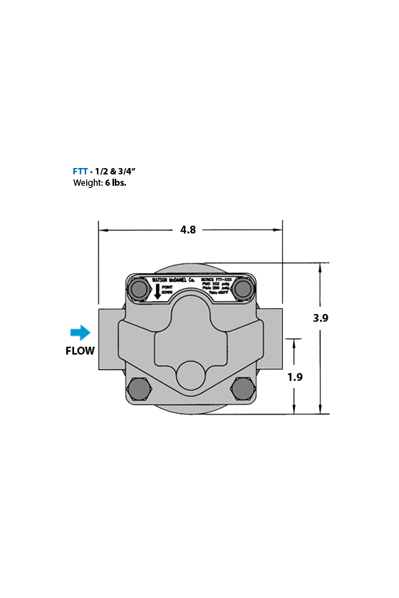 FTT145-12-N 1/2 Trampa flotador y termostato de hierro ductil 145psi de 1/2"