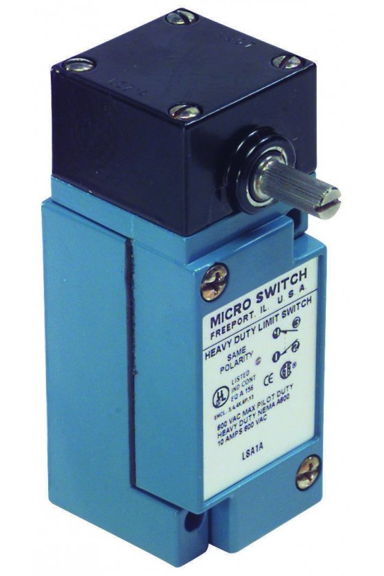 LSA6B Interruptor límite de uso intensivo Serie HDLS MICRO SWITCH, Plug-in, Eje lateral giratorio