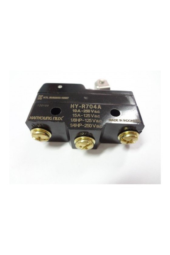 Micro Switch básico con palanca corta y rodillo 1NA+1NC 10amp 250vca