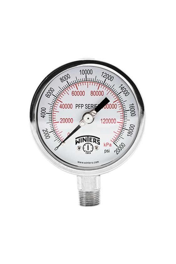 PFP863ZRR1R3 manovacuometro caratula de 2.5" conexión inferior de 1/4" rango de 30”/0/100 psi/kPa con puntero estabilizador