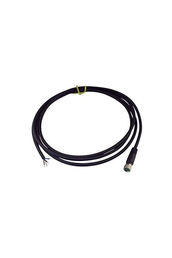 ZA12FAF04ST20CB34LC Cable recto hembra 4pins conector m12 2mts largo negro