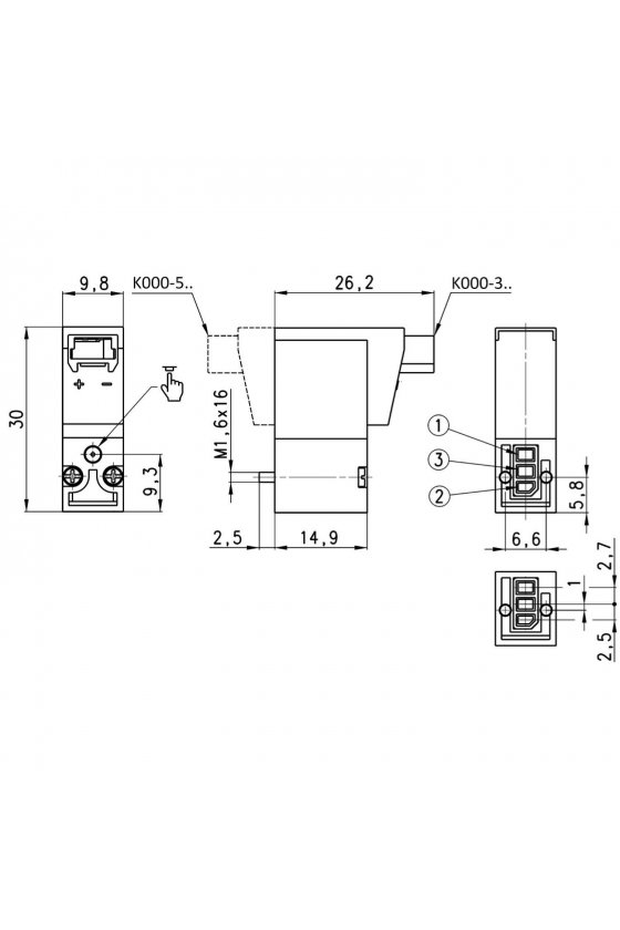 Electroválvula 5/2 12V monoestable carril DIN