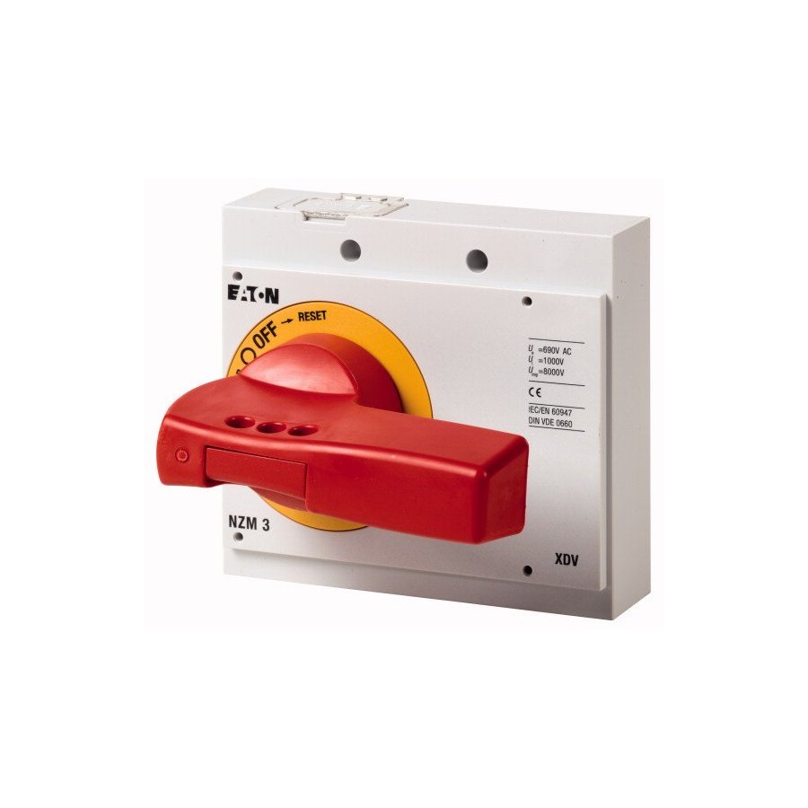 260140 NZM3-XDVR Mango giratorio, rojo-amarillo, con cierre, tamaño 3