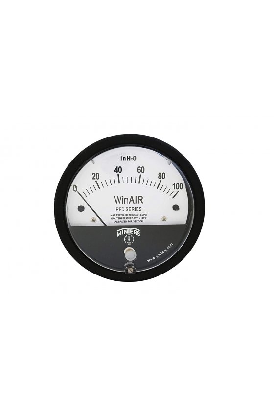 PFD40029 manómetro para presión diferencial caratula de 4" rango 0-100" h2o