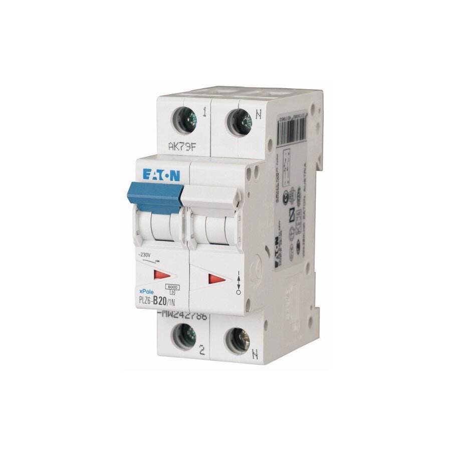 PLZ6-C20/1N-MW, Disyuntor miniatura (MCB) 20A 1p + N característica: C 242812