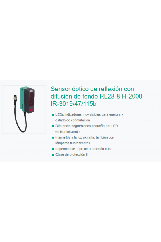 RL28-8-H-2000-IR-3019/47/115b Sensor óptico de reflexión con difusión de fondo 180713